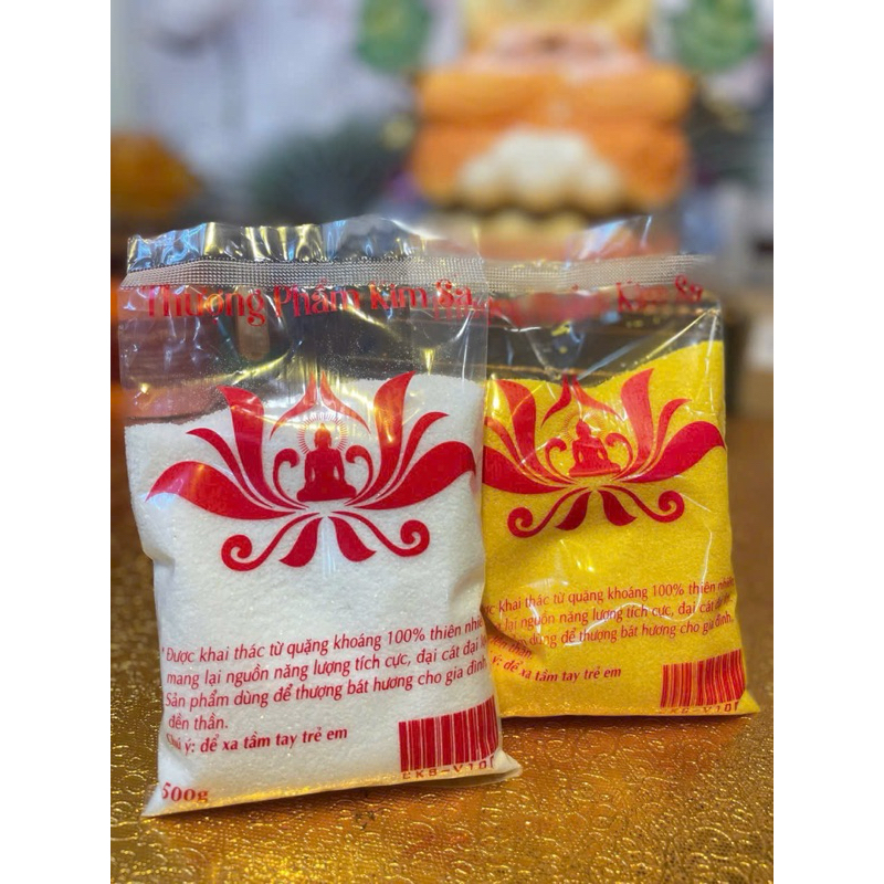 Combo 10 hũ Cát Kim Sa Vàng, Cát Trắng Cao Cấp Bỏ Bát Hương, Lư Hương, Thay Lư Hương.