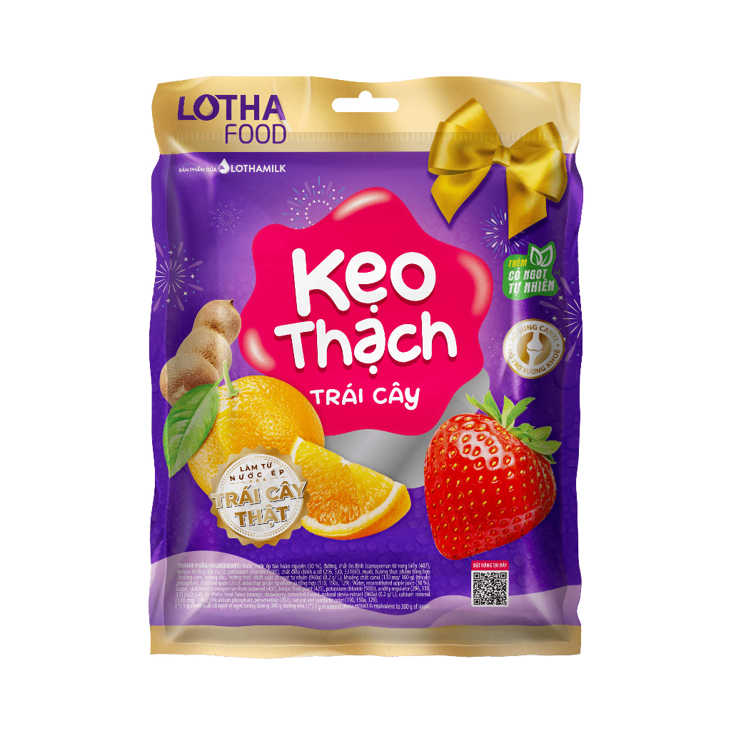 Ảnh Túi Kẹo Thạch Trái Cây Lothamilk 140g (10 Gói x 14g) - Ngon, Dai Giòn, Tốt Cho Sức Khỏe 2