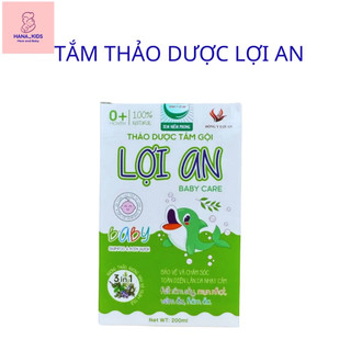 Tắm Thảo Dược Lợi An Cho Bé Yêu Làm Sạch Da Ngừa Rôm Sảy, hăm tã, mẩn ngứa, viêm da, mụn kê, mụn sữa lọ 200ml