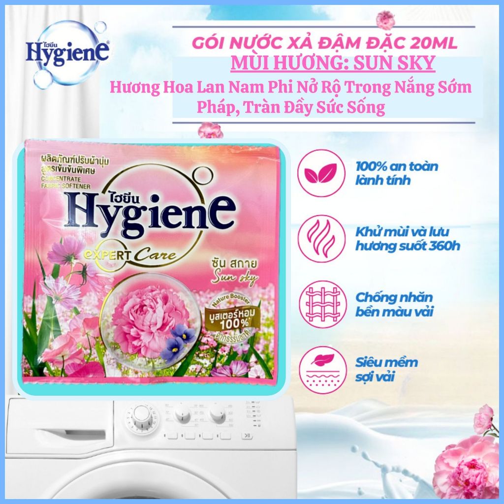 Nước xả vải Hygiene gói 20ml thơm lâu, mềm vải, nhiều mùi hương 20ml
