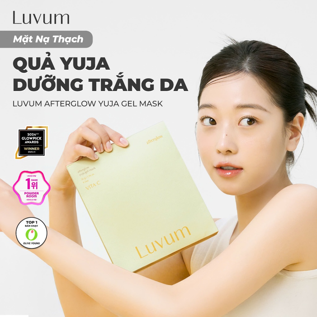Hộp 5 Mặt Nạ Thạch Quả Yuja Giúp Dưỡng Trắng Da Luvum Afterglow Yuja Gel  Mask 33g [B1]