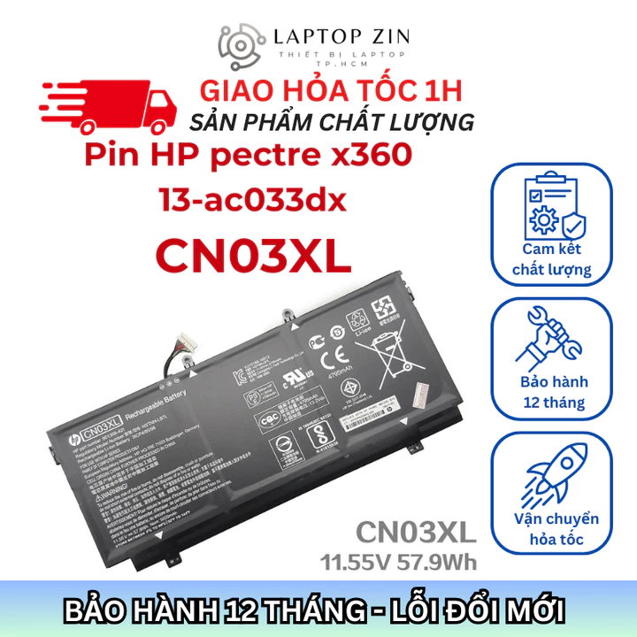 Pin HP CN03XL Pin HP Spectre x360 13-ac033dx Pin laptop HP Envy 13-ab 13t-ab 13-ab001 BH 6 Tháng