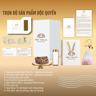 Vòng trầm hương dành cho Nam Mộc Tâm An 10mm - Phát Tài, Phát Lộc, Đại Cát