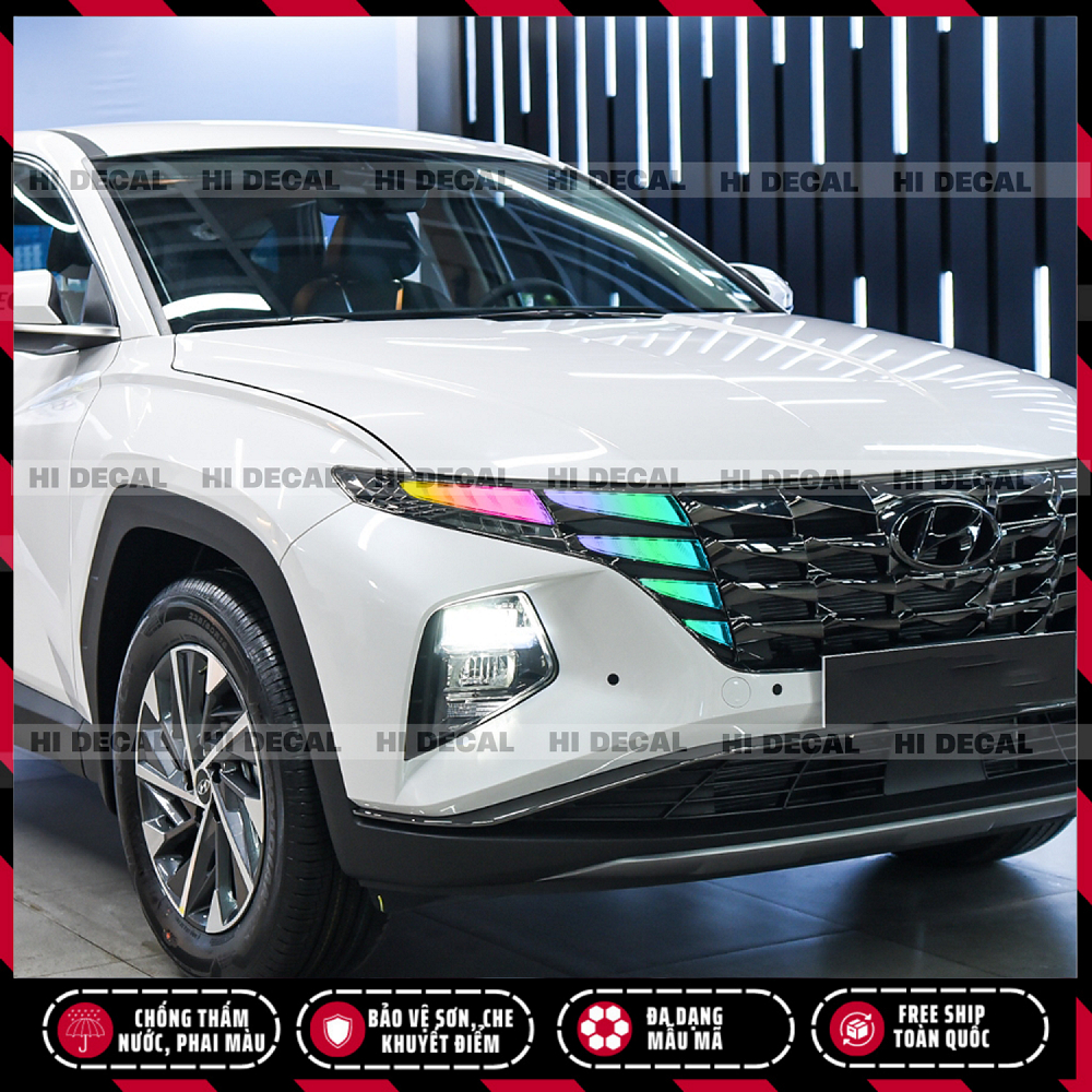 Decal dán đèn Tucson 2022 - 2024, Tem trang trí cao cấp chống thấm nước, chống bay màu, chịu nhiệt tốt