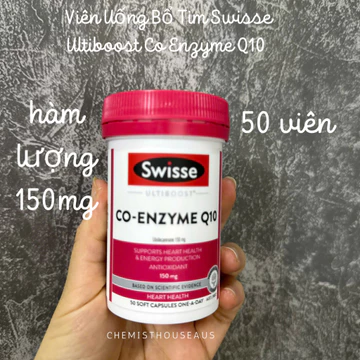 Viên Uống Bổ Tim Swisse Ultiboost Co Enzyme Q10 150mg Chống Oxy Hóa Chống Đ.Quỵ Hỗ Trợ Tim Mạch