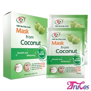 Mặt nạ dừa Coki Mask from Coconut Smooth and Whitening 35grx10M (100% nước dừa tươi lên men) 2Trucos