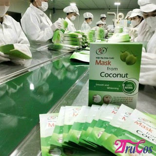 Mặt nạ dừa Coki Mask from Coconut Smooth and Whitening 35grx10M (100% nước dừa tươi lên men) 2Trucos