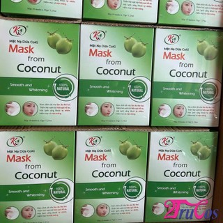 Mặt nạ dừa Coki Mask from Coconut Smooth and Whitening 35grx10M (100% nước dừa tươi lên men) 2Trucos