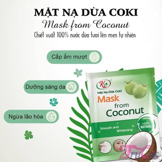 Mặt nạ dừa Coki Mask from Coconut Smooth and Whitening 35grx10M (100% nước dừa tươi lên men) 2Trucos