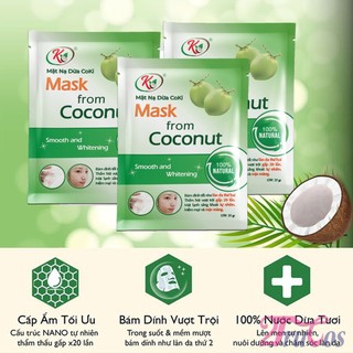 Mặt nạ dừa Coki Mask from Coconut Smooth and Whitening 35grx10M (100% nước dừa tươi lên men) 2Trucos