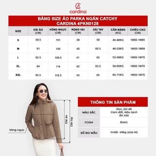 Áo PARKA CARDINA Nữ Vải Gió Lót Lông Cừu Siêu Nhẹ Siêu Mềm Mịn Thiết Kế Cải Tiến Sang Trọng Thời Thượng Đẳng Cấp 4PKN01