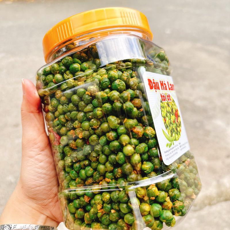 ĐẬU HÀ LAN TỎI ỚT loại ngon - HỘP 800GR