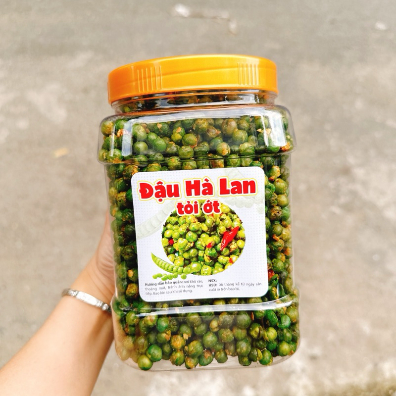 ĐẬU HÀ LAN TỎI ỚT loại ngon - HỘP 800GR
