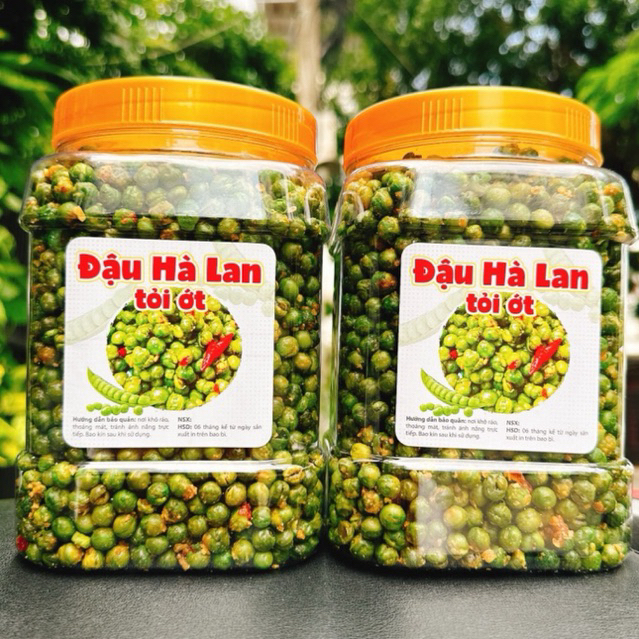 ĐẬU HÀ LAN TỎI ỚT loại ngon - HỘP 800GR