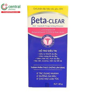 Dầu gội Beta-Clear -Hỗ trợ làm sạch gàu,nấm ngứa da đầu 120g