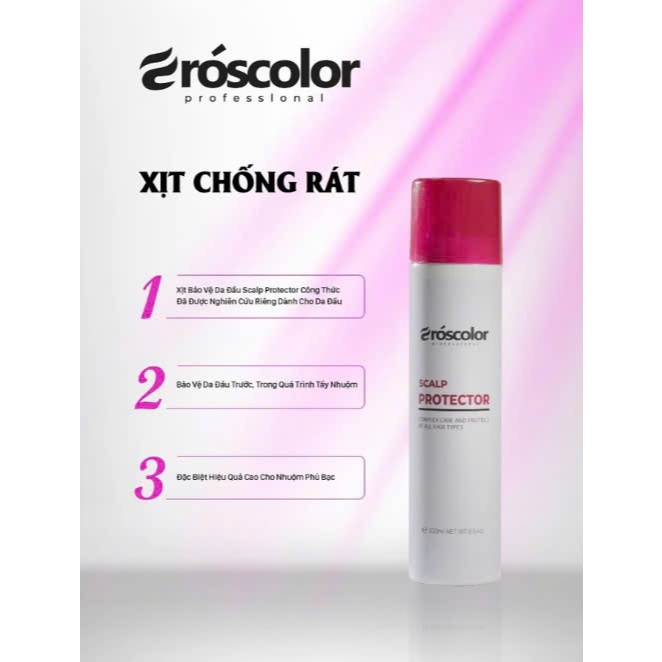 Xịt Chống Rát, Sót Bảo Vệ Da Đầu Làm Hoá Chất Eroscolor | Made in China | 300mlXịt Chống Rát, Sót Bảo Vệ Da Đầu Làm Hoá