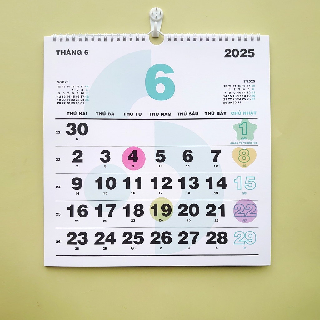 Lịch treo tường 30x30cm 2025 COLOR- CÓ LỊCH ÂM ( TẶNG STICKER NOTE ...