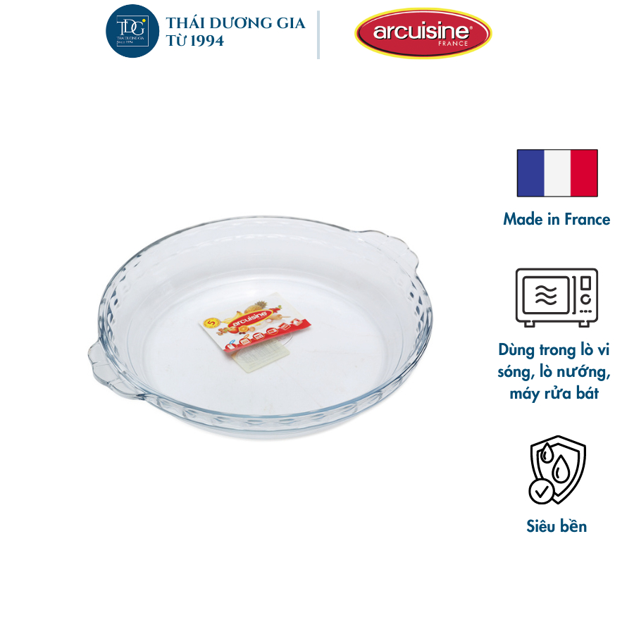 Khay nướng nồi chiên không dầu 22cm có tay cầm thủy tinh cao cấp Arcuisine Pháp 01079 Thái Dương Gia
