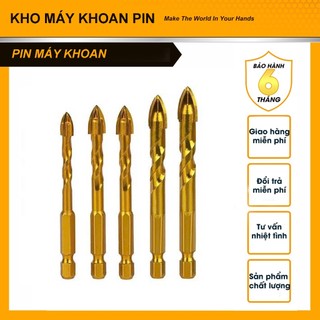 Mũi Khoan Đa Năng Gạch Kính Chữ Thập Loại Tốt - Mũi Khoan Đa Năng Chuôi Lục Giác Mạ Titan 6-12MM (Bán Lẻ 1 Mũi)