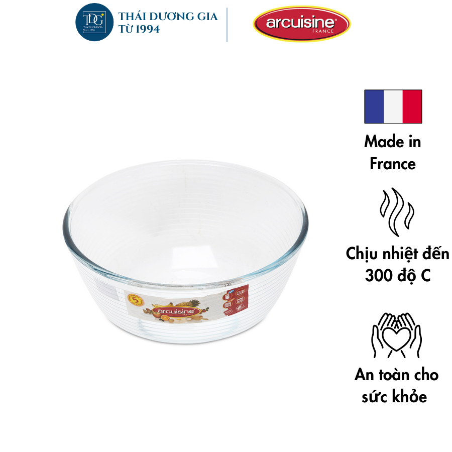 Âu, bát trộn salad 21cm thủy tinh chịu nhiệt sản xuất tại Pháp Aderia H-3764