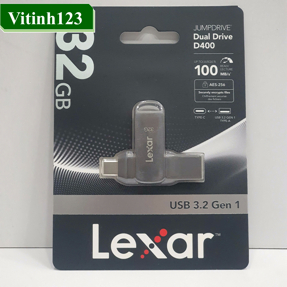 USB 3.1 Type-C 32GB Lexar JumpDrive D400 LJDD400032G-BNQNG | Shopee ...