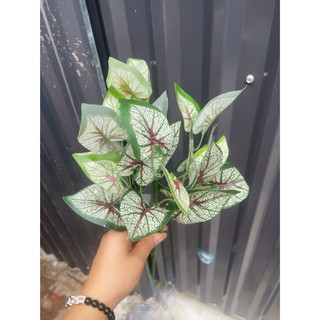 cụm lá bé nhân tạo trang trí chậu cây nhỏ, trang trí gốc cây, làm tiểu cảnh chậu lan