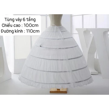 Tùng Phồng Cô Dâu Dành Cho Váy Cưới 6 Tầng Thép_Tùng 6 Gọng Làm Phồng Váy Cưới Cô Dâu_Tùng Váy Cưới 6 Tầng