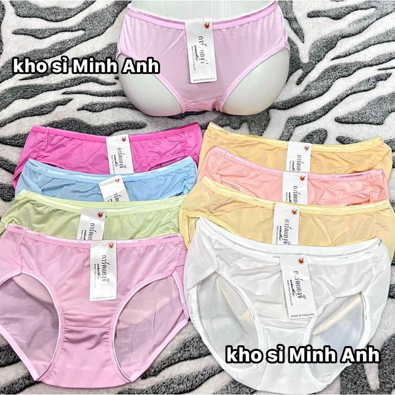 Quần lót nữ combo5quần thun lạnh Thái trơn mã 8047 form 48-65kg ảnh ...