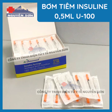 Bơm tiêm tiểu đường, bơm tiêm Insulin 31G 0.5ml U-100 (Hộp 100 cái) dùng trong spa thẩm mỹ và y tế