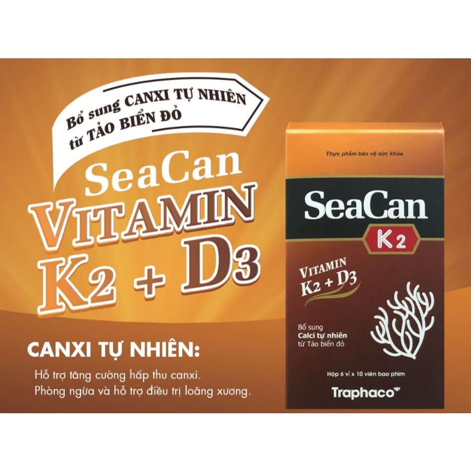 (Giá gốc 120k: INBOX) Viên uống SeaCan Vitamin D3-K2 60 viên | Shopee ...