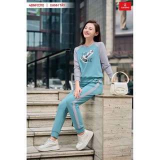 Đồ đồ nữ CARDINA chất liệu nỉ da cá kiểu dáng bo gấu phối tay raglan trẻ trung lạ mắt trẻ trung 4BNF03
