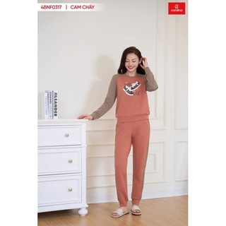 Đồ đồ nữ CARDINA chất liệu nỉ da cá kiểu dáng bo gấu phối tay raglan trẻ trung lạ mắt trẻ trung 4BNF03