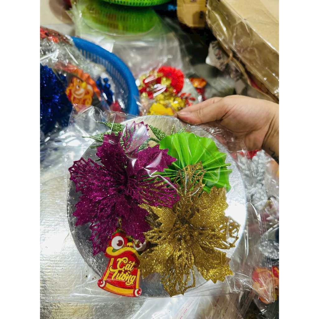 Sét phụ kiện trang trí tháp nước/ bánh/ deco ngày tết cực đẹp trang trí set tết nguyên đán