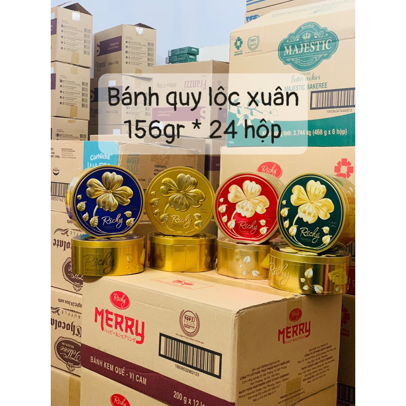 Bánh quy cookies Richy/Tomi hộp thiếc lộc vàng 156gr (Date 2/2027 ...