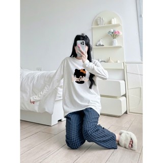 Đồ bộ dài nữ mùa đông, Sét bộ mặc nhà quần dài áo dài tay in hình JULYfashion, bộ dài mặc ngủ chất thun xược, đũi mềm ấm