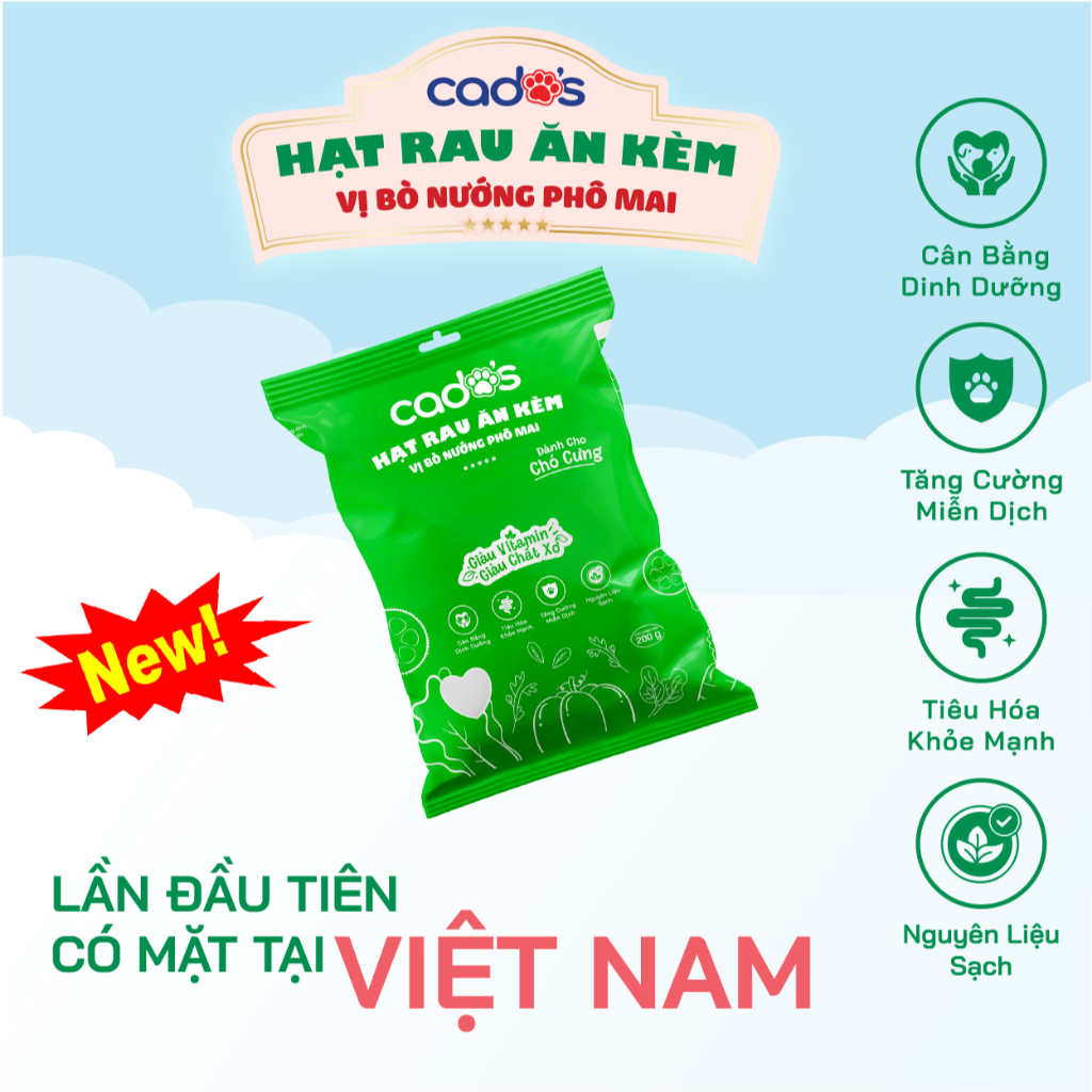 Ảnh Cado's - Hạt rau ăn kèm cho chó cados - Vị bò nướng pho mai - DrKyan 1