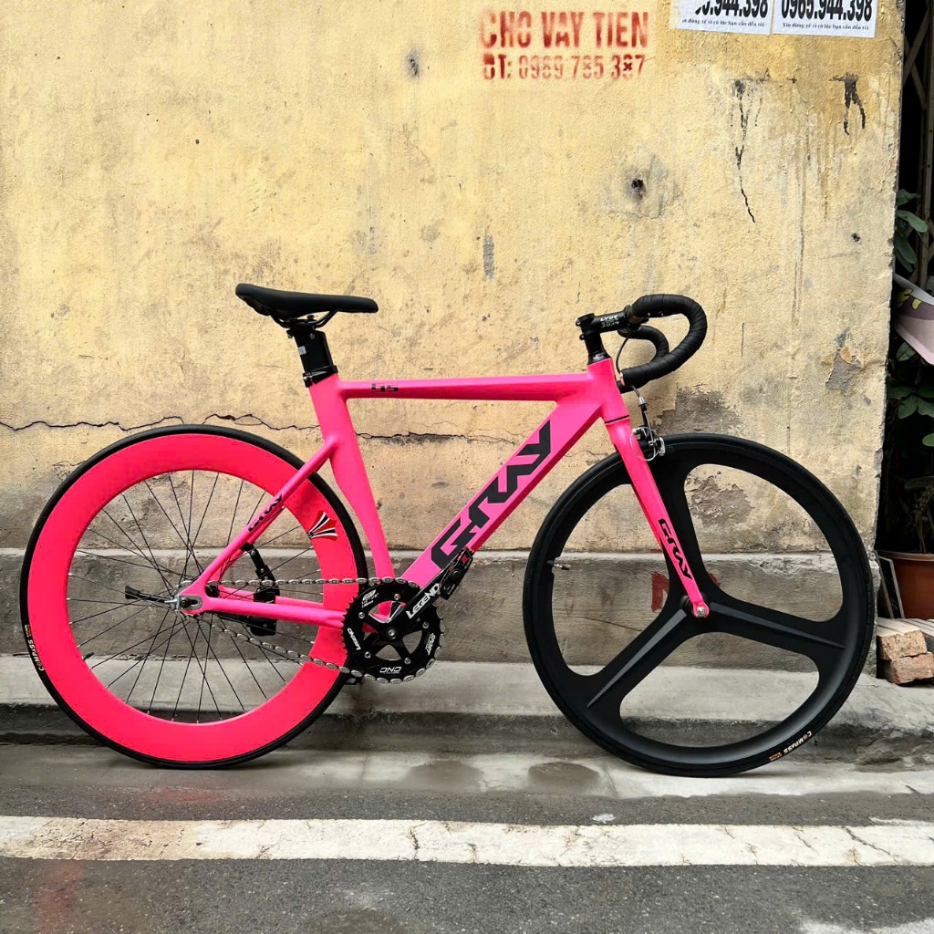 fixgear gray f15 hồng neon vành sau 7cm hồng và 3 đao | Shopee Việt Nam
