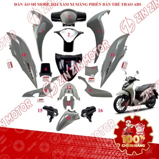 Dàn Áo SH Mode 2024 Xám Xi Măng ( Xám Đen ) Phiên Bản Thẻ Thao Chính Hãng - ZZM
