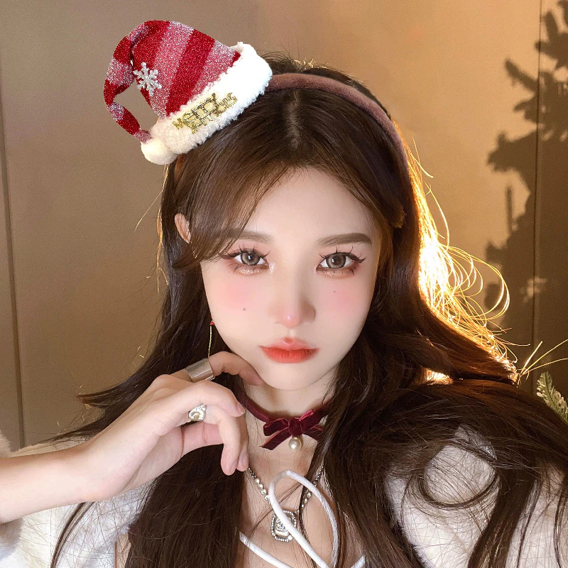 Kẹp Tóc Mỏ Vịt Hình Chiếc Mũ Noel Dễ Thương Xinh Xắn Cho Dịp Giáng Sinh Phụ Kiện Tóc Empoli