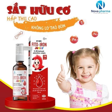 Xịt Họng Sắt Hữu Cơ Fito Iron Junior Không Tanh, Không Táo Bổ Sung Sắt, Giảm Nguy Cơ Thiếu Máu, Giúp bé ăn ngon 20ml