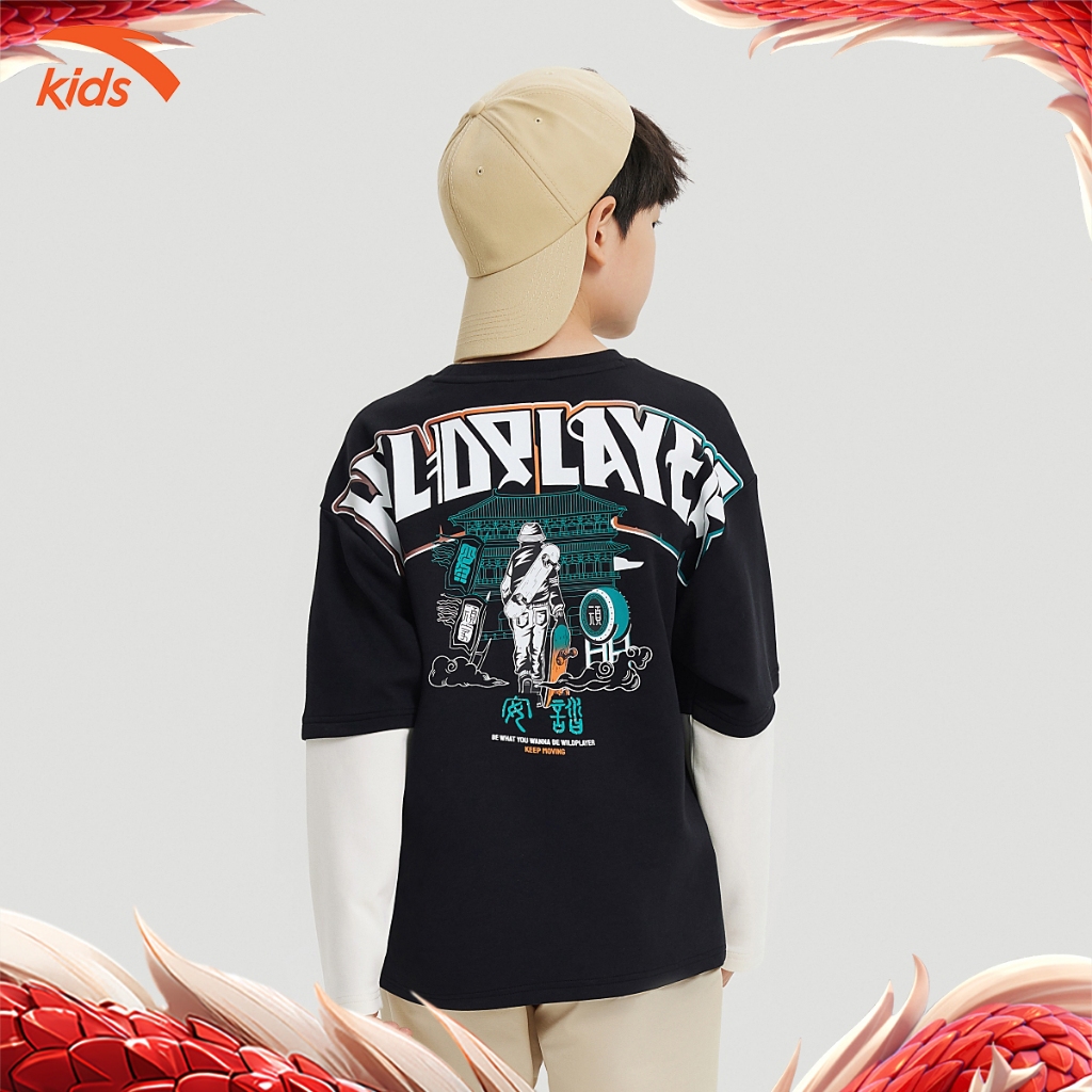 Ao phông dài tay bé trai Anta Kids Wildplayer-2P 3524C8401