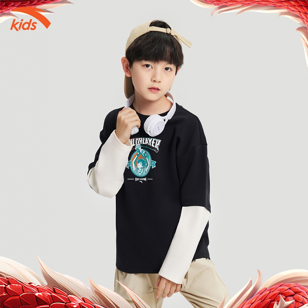 Ao phông dài tay bé trai Anta Kids Wildplayer-2P 3524C8401