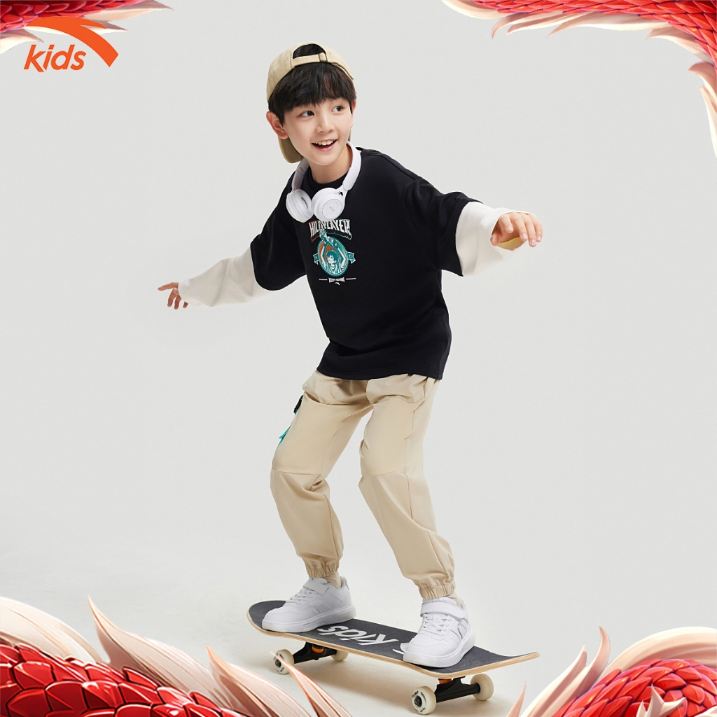 Ao phông dài tay bé trai Anta Kids Wildplayer-2P 3524C8401