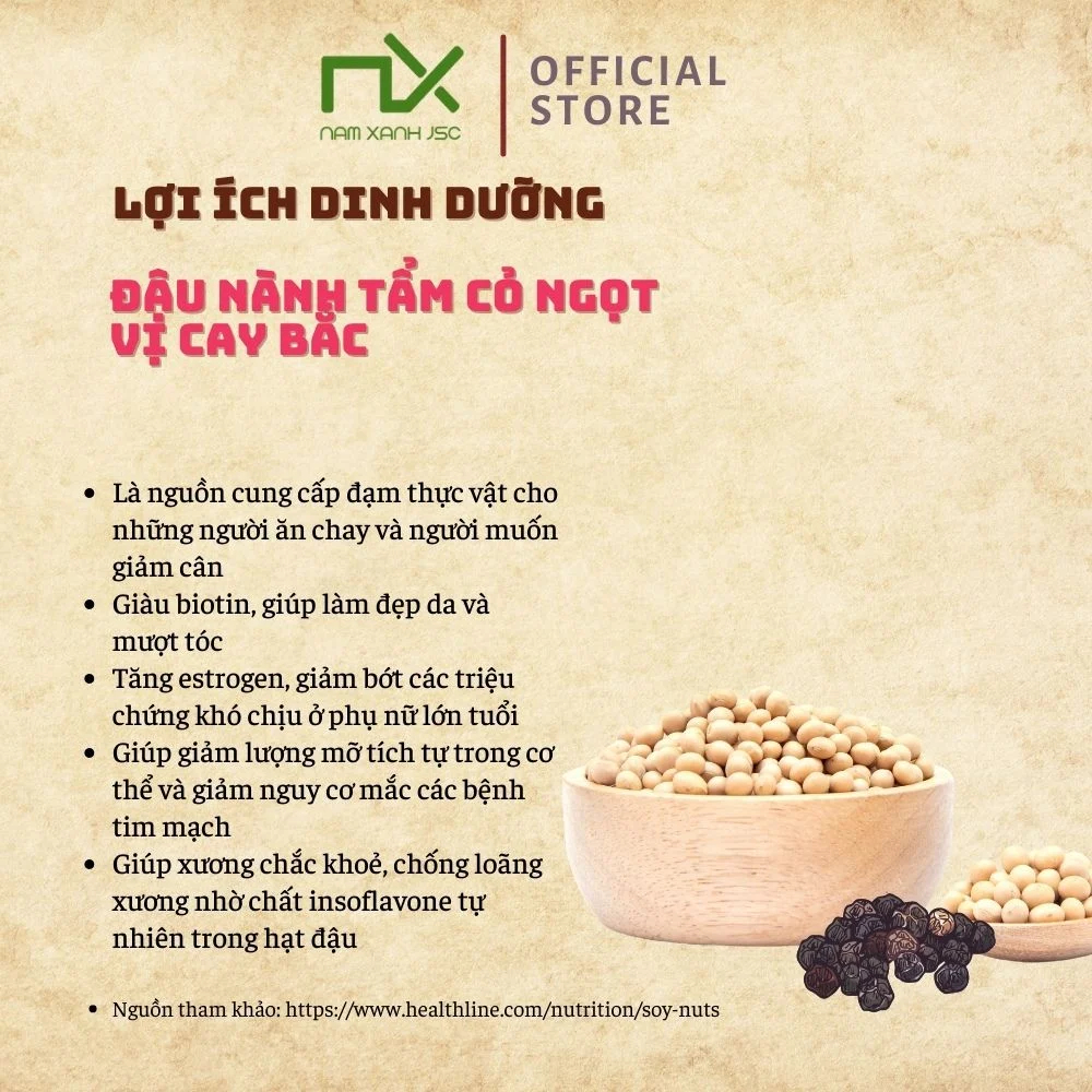 Ảnh Đậu Nành Tẩm Cỏ Ngọt Vị Cay Bắc 70G (90G) Nam Xanh 1