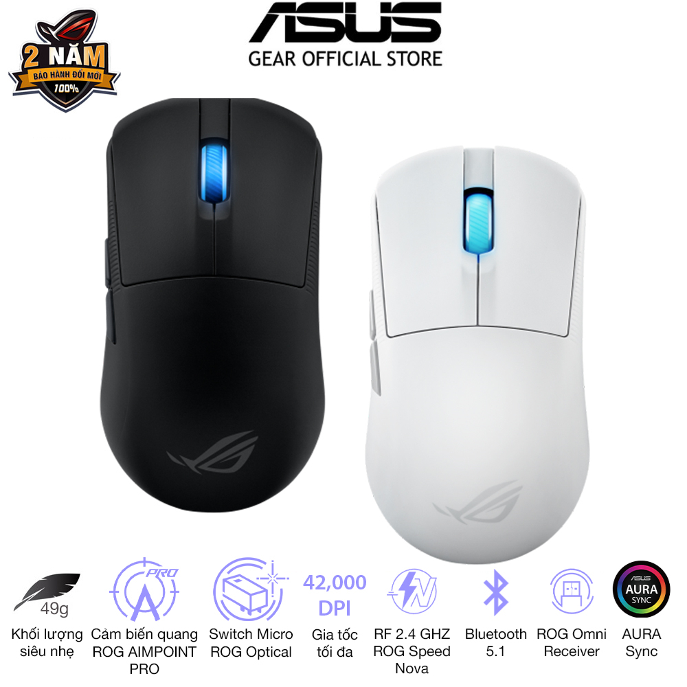 Chuột Gaming ROG Harpe Ace Mini Kết Nối Đa Năng Ba Chế Độ, Trọng Lượng Siêu Nhẹ Chỉ 49 gram