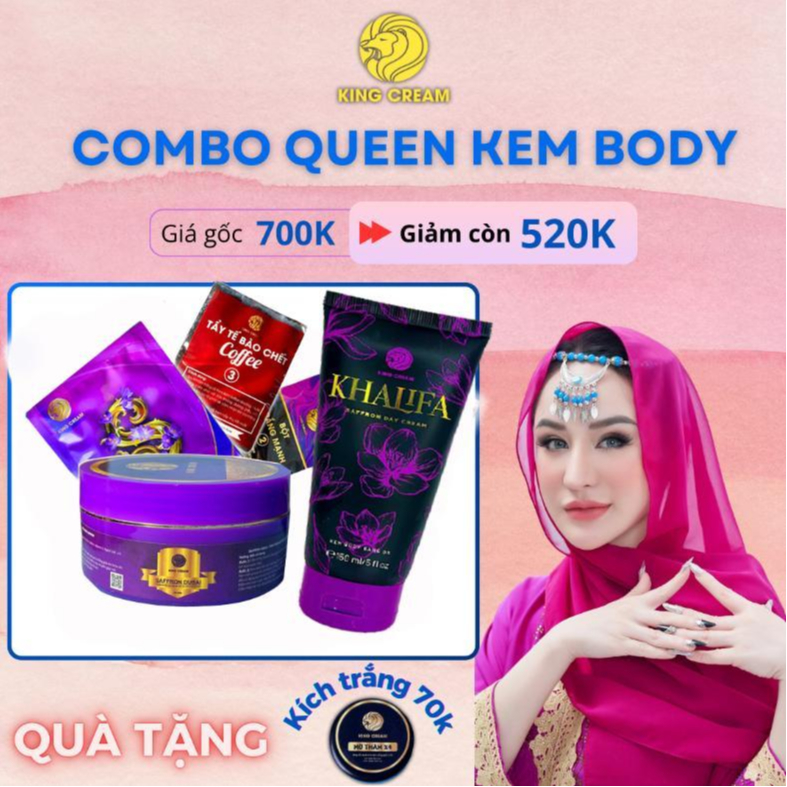 [FreeShip ] COMBO KING (1 KEM BODY - 1 TẮM TRẮNG-1 TẮM MỊN-1 KEM NGÀY ...