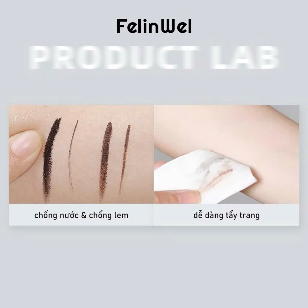 FELINWEL Hộp gel kẻ mắt gồm 2 màu nâu và đen chống nước không trôi | NHÍM HOUSE