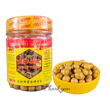 Viên Mật Ong Nghệ Vàng Quang Minh (Chai 120g) Mật Ong Nghệ Đen Hỗ trợ giảm viêm loét dạ dày tá tràng, thanh lọc cơ thể.