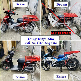 Giá Chở Hàng Xe Máy Cỡ Lớn 60x65cm-Mã 1605 Baga sắt chở đồ xe máy tải lớn, sơn tĩnh điện chắc chắn