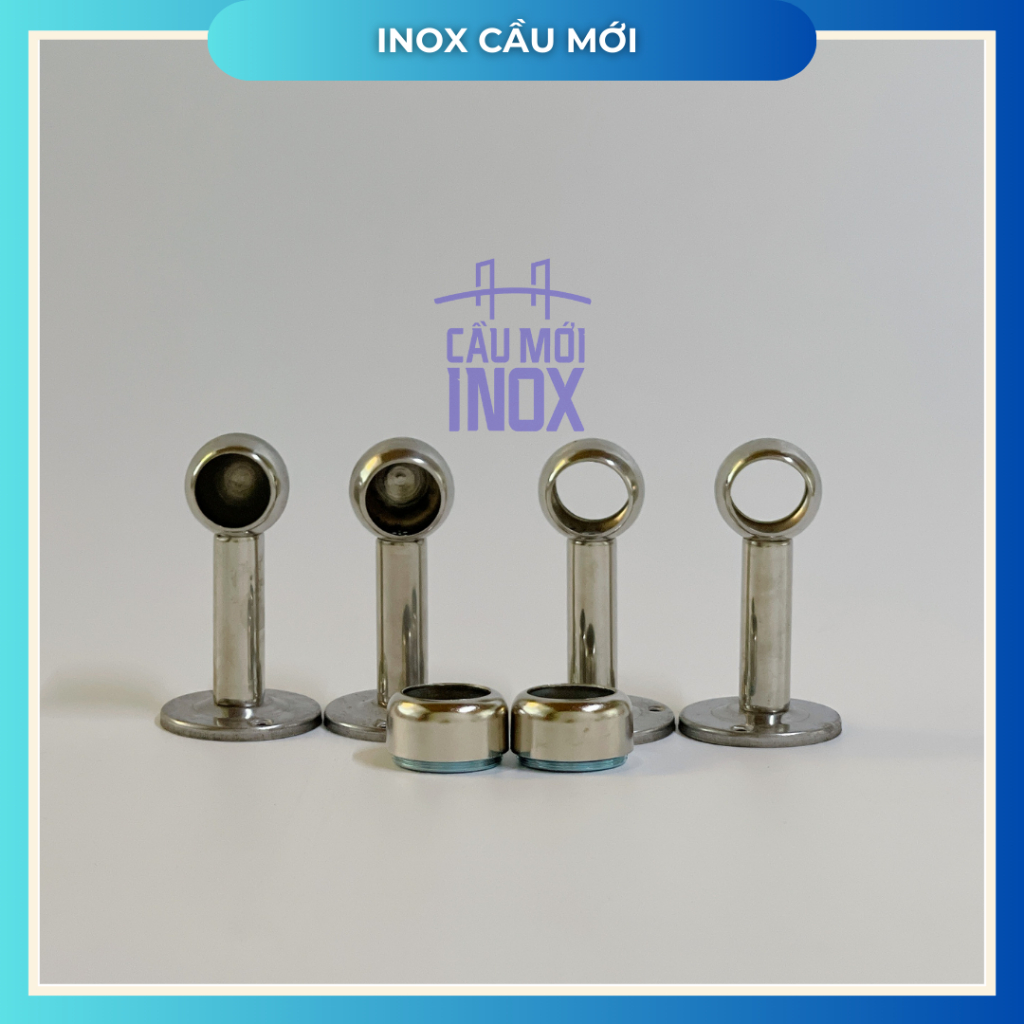 Bát cốc bắt tường treo rèm cửa inox 304 phi 22 - phi 25 chắc chắn, bền đẹp